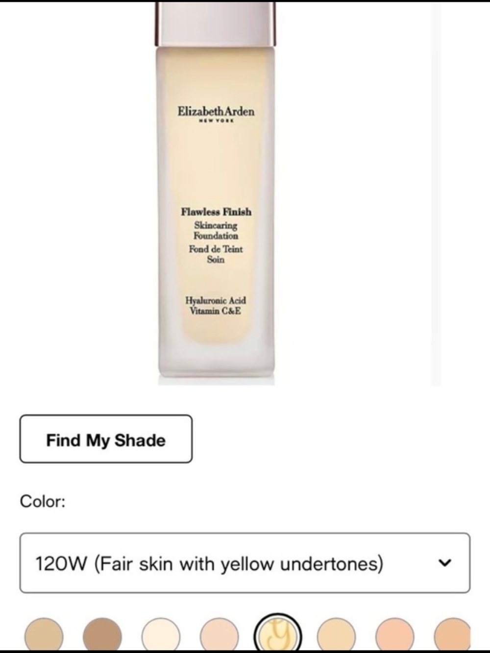 Elizabeth Arden Flawless Finish Skincaring Foundation 120W - Picture 4 of 4